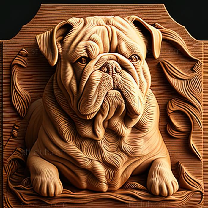 3D model st Old English Bulldog dog (STL)